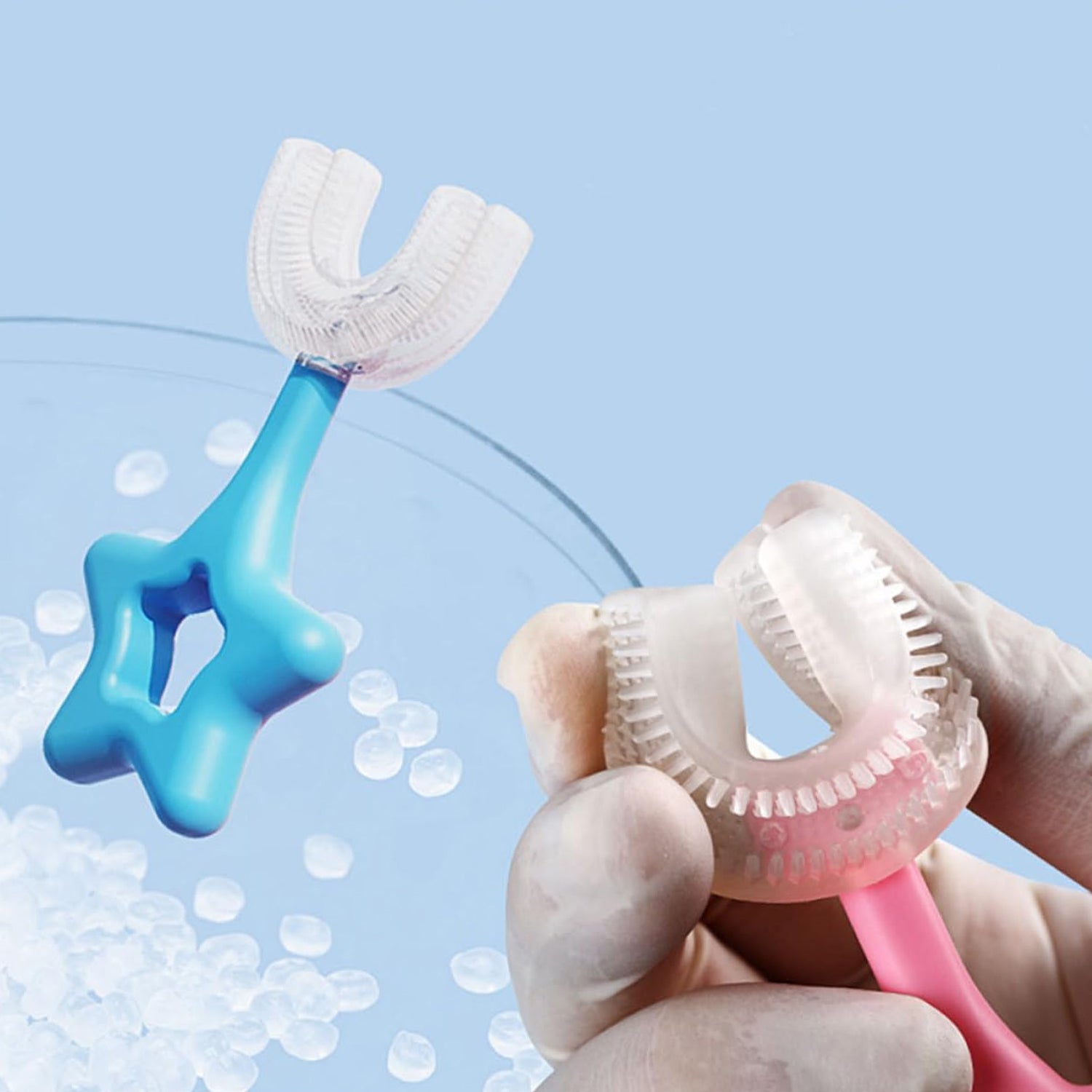 Star  U-shape Silicone Manual Toothbrush (1 Pc) Star  U-shape Silicone Manual Toothbrush (1 Pc)